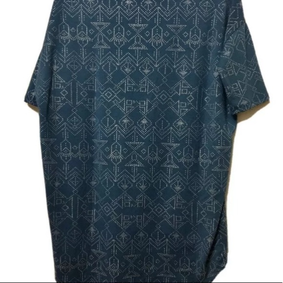 LulaRoe blue and silver detail tunic shirt - Picture 2 of 5